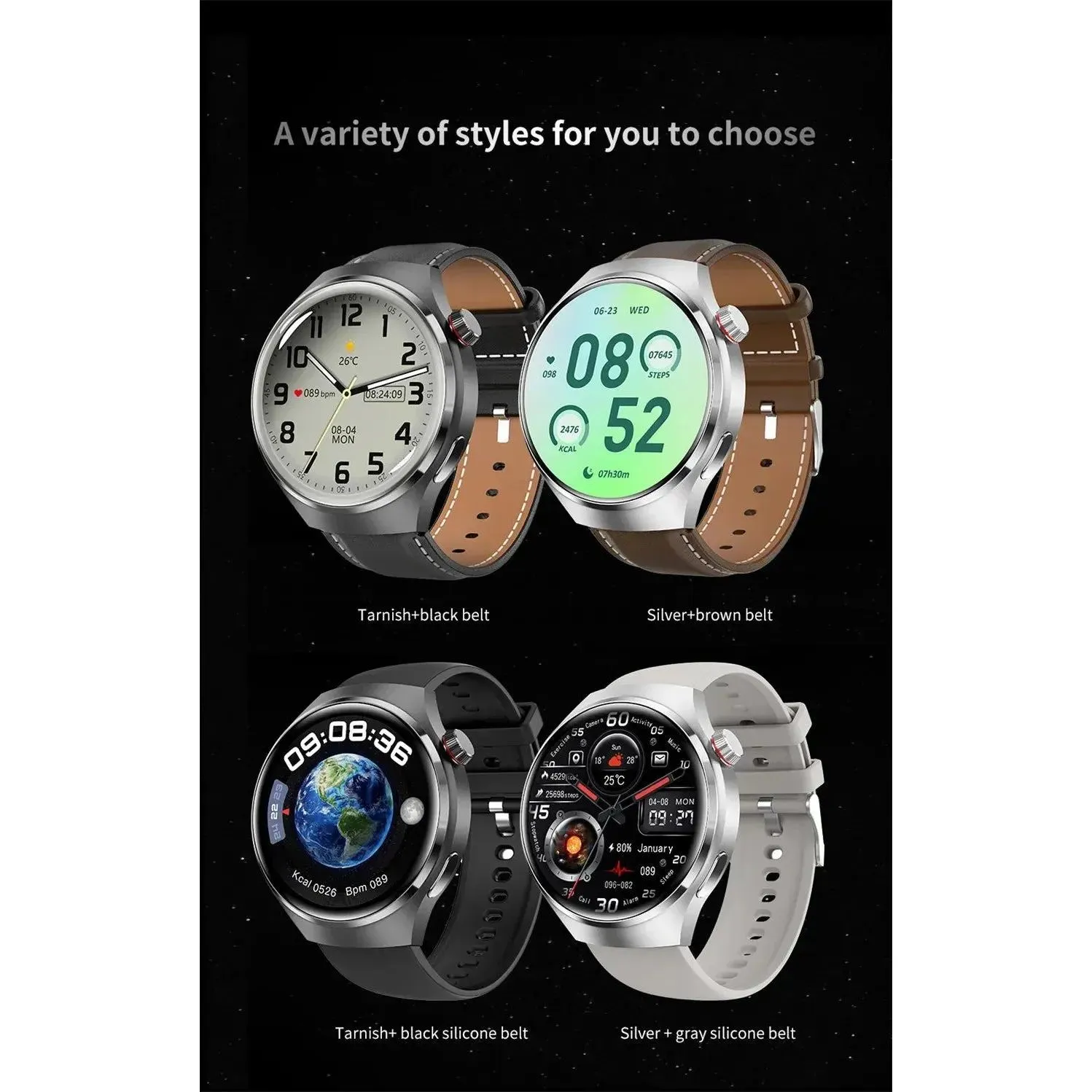 Smartwatch 1.6 inch HD Screen BT Call Compass NFC Waterproof Smart