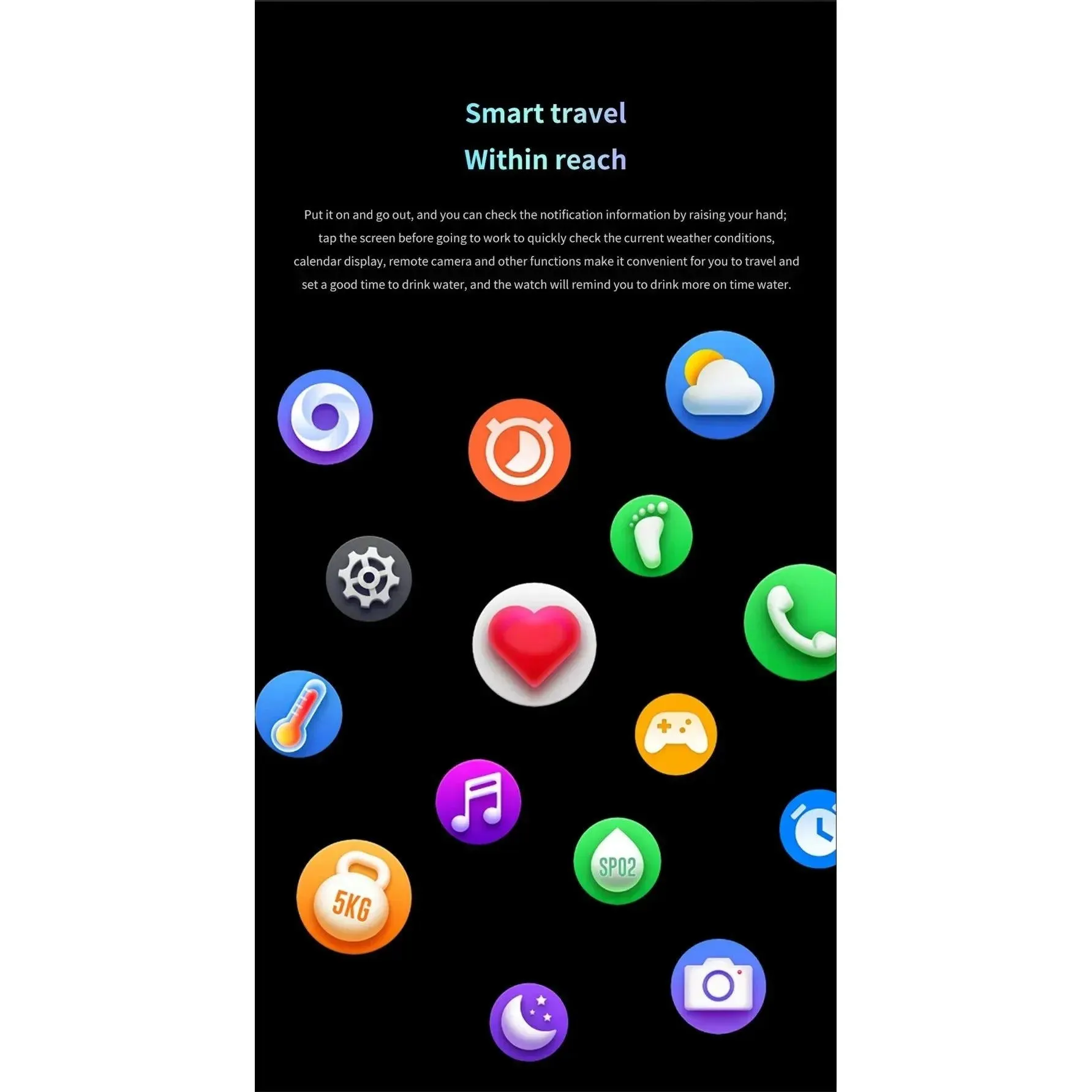 Smartwatch 1.6 inch HD Screen BT Call Compass NFC Waterproof Smart