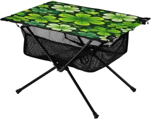 St Patrick Portable Folding Camping Table, Compact Lightweight Beach Table with Carrying Bag for Outdoor Picnics, BBQs, Camp