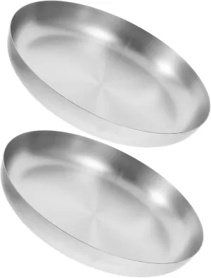 Stainless Steel Snack Tray Versatile Camping Food Tray Small Serving Plate Dinner Dishes Oyster Platter for Outdoor Events