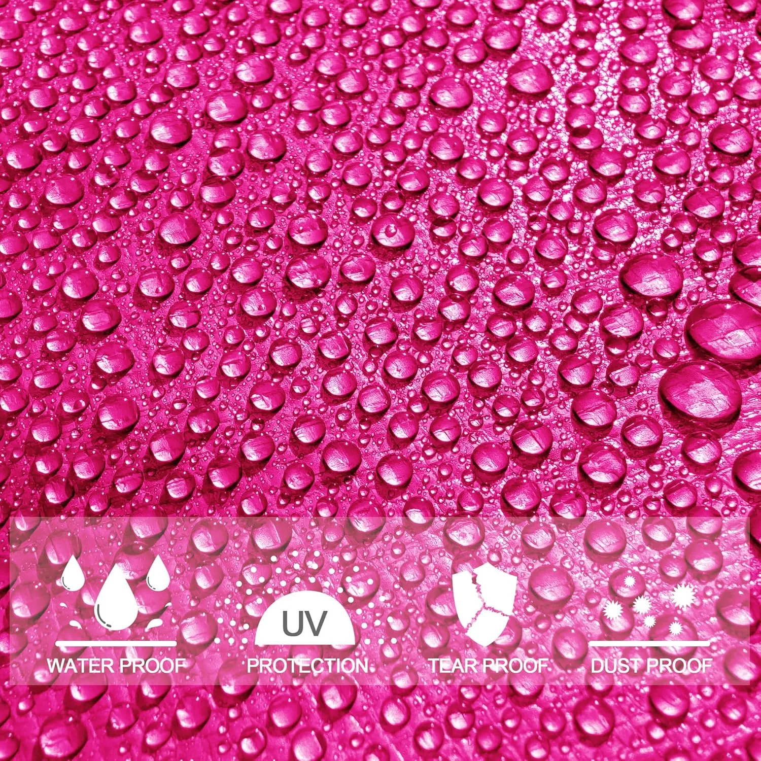 STARPYNG-12 Mil Pink/Silver 15x15 Feet Tarp-Heavy Duty Poly Tarp-Cover,Waterproof, UV Resistant, Weather Resistant, Cover Cars, Boats, Courtyards,Camping
