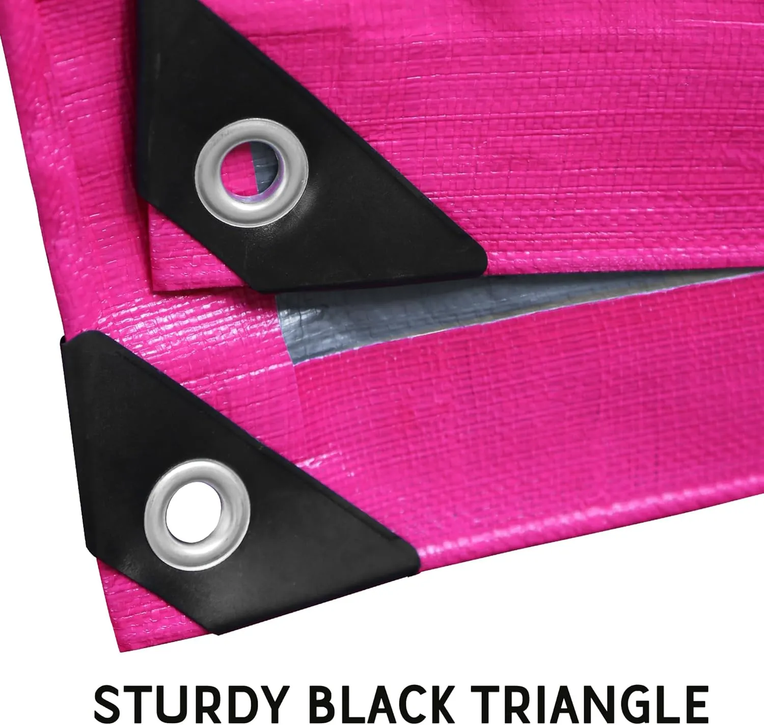 STARPYNG-12 Mil Pink/Silver 15x15 Feet Tarp-Heavy Duty Poly Tarp-Cover,Waterproof, UV Resistant, Weather Resistant, Cover Cars, Boats, Courtyards,Camping