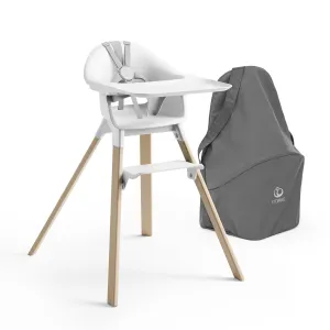 Stokke Clikk High Chair (Cloud Grey)   Travel Bag (Grey) - All-in-One High Chair with Tray & Harness - Light, Durable & Travel Friendly - Best for 6-36 Months or Up to 33 lbs