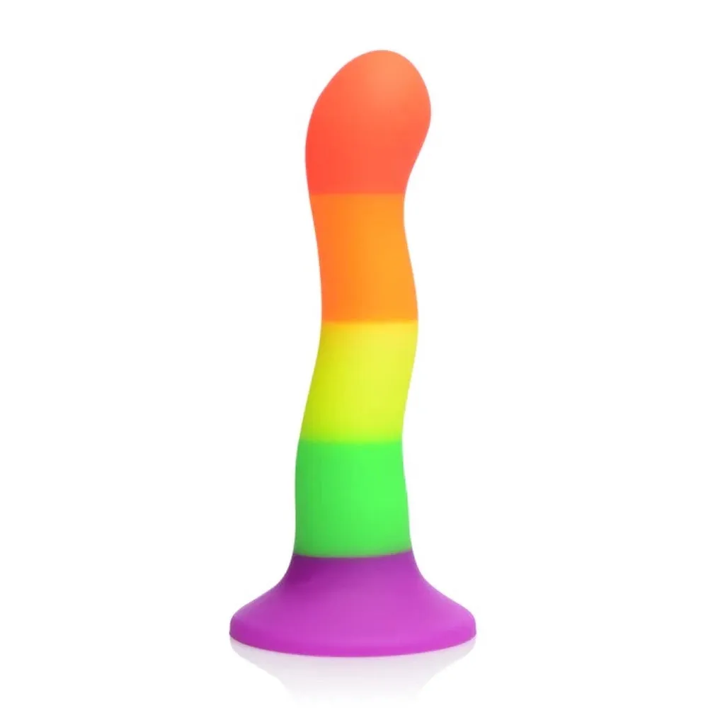 Strap U Proud - Silicone Rainbow Dildo with Strap on Harness
