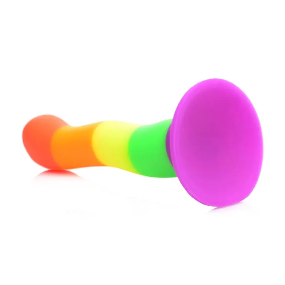 Strap U Proud - Silicone Rainbow Dildo with Strap on Harness