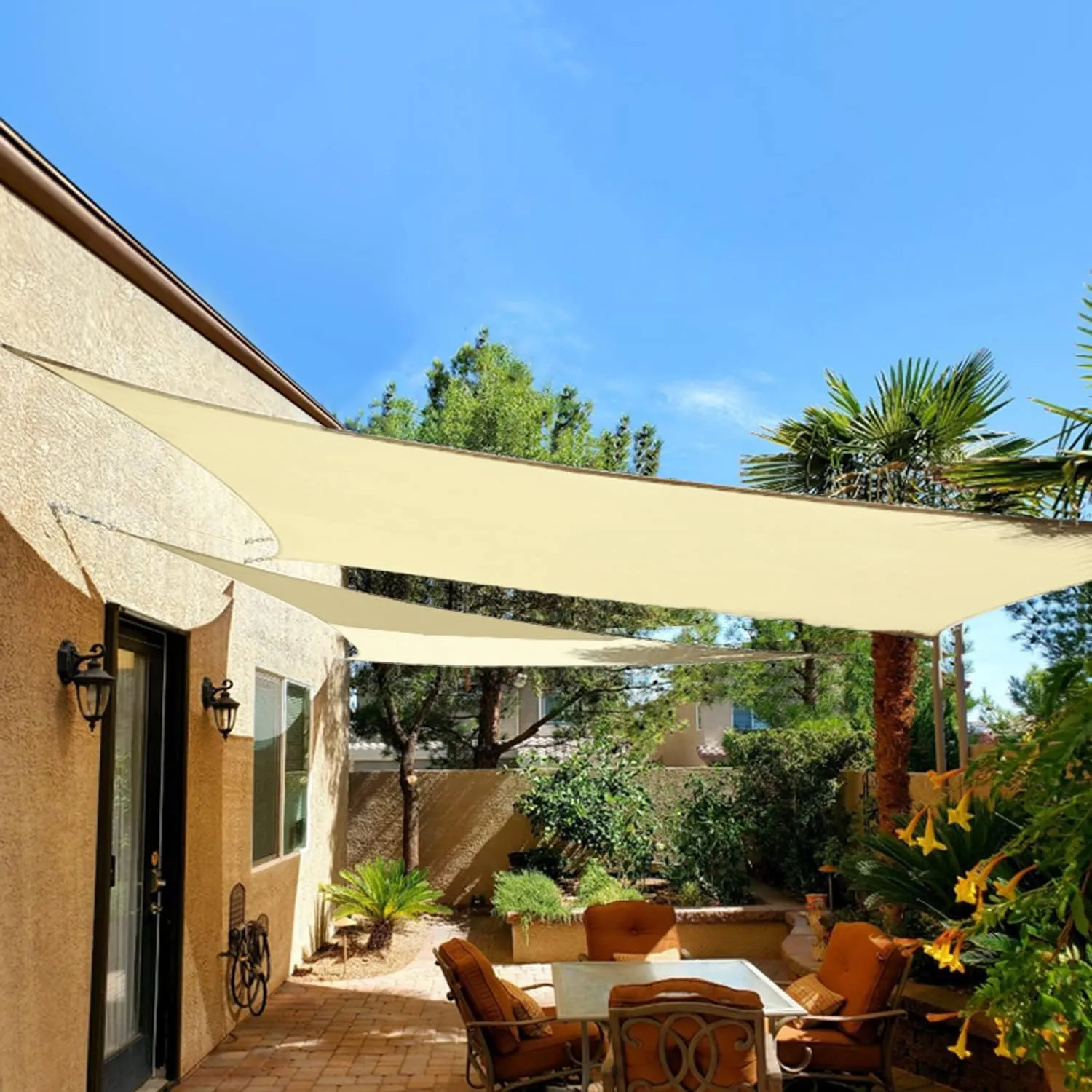 Sun Shade Sail with Hardware Kit Waterproof 10' x 13' Rectangle UV Block Canopy Awning Shelter for Outdoor Patio Backyard Lawn Garden Carport