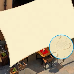 Sun Shade Sail with Hardware Kit Waterproof 10' x 13' Rectangle UV Block Canopy Awning Shelter for Outdoor Patio Backyard Lawn Garden Carport