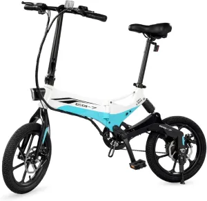 Swagtron Swagcycle EB-7 Elite Folding Electric Bike with Removable Battery and Rear Suspension