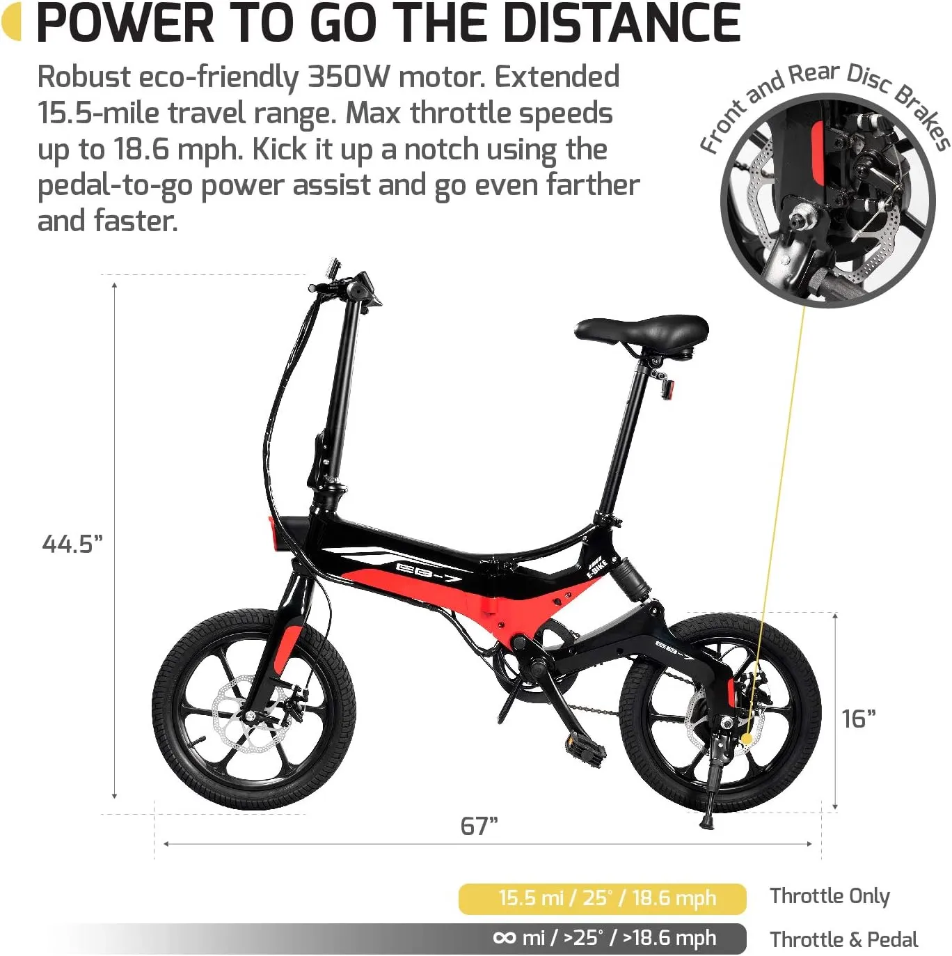 Swagtron Swagcycle EB-7 Elite Folding Electric Bike with Removable Battery and Rear Suspension