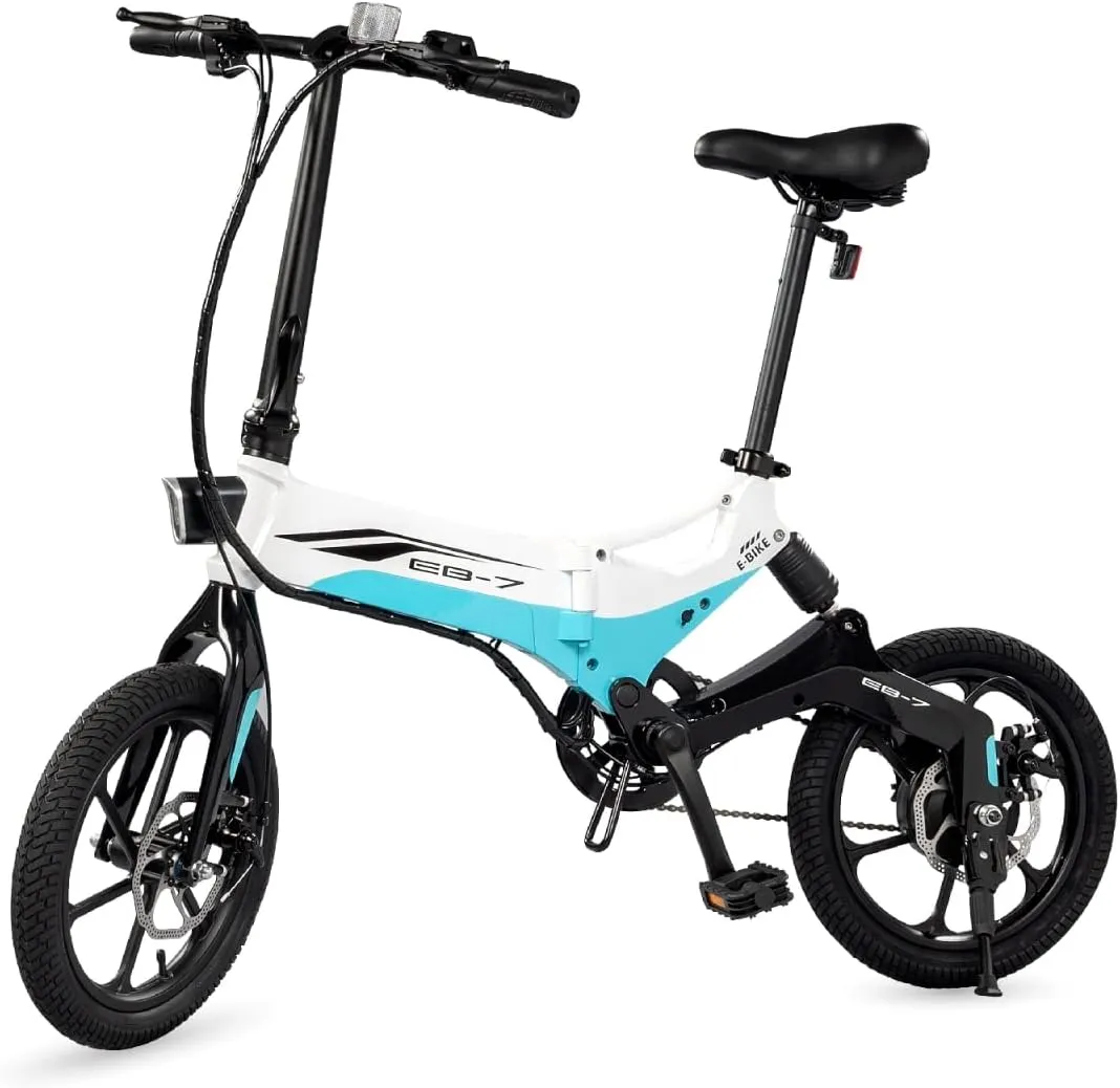 Swagtron Swagcycle EB-7 Elite Folding Electric Bike with Removable Battery and Rear Suspension