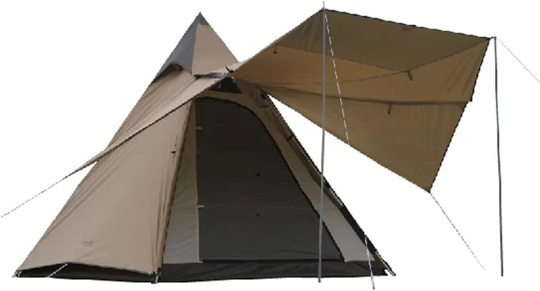Tent Aluminum Automatic Pole Outdoor Camping Indian Pyramid Tent Sunshade Sunscreen Waterproof Steeple Double Layers (Color : Kakhi) (Kakhi)