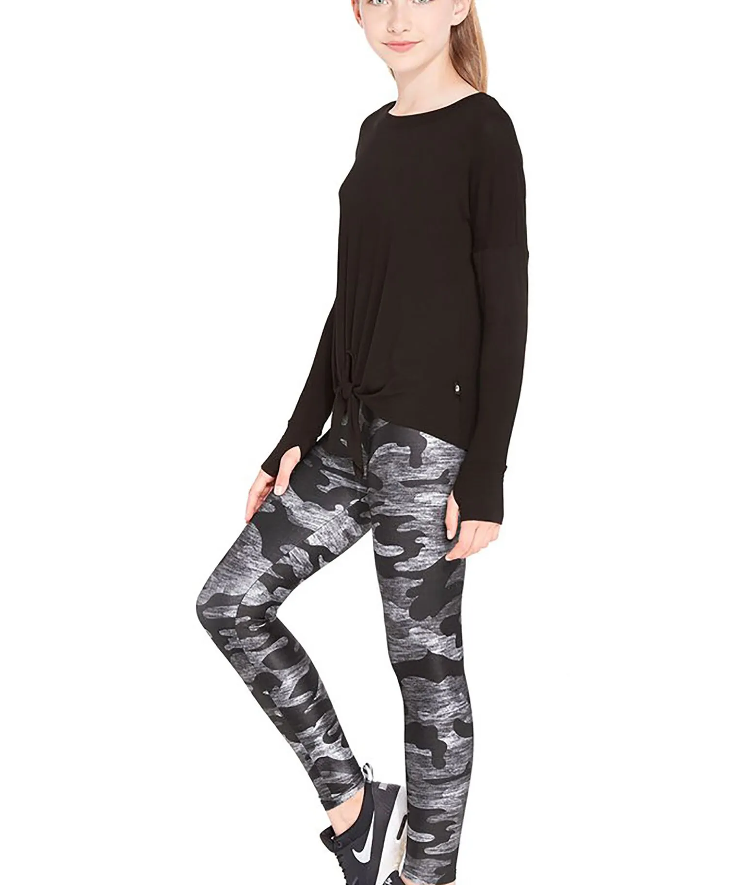 Terez Girls Charcoal Heather Gray Leggings
