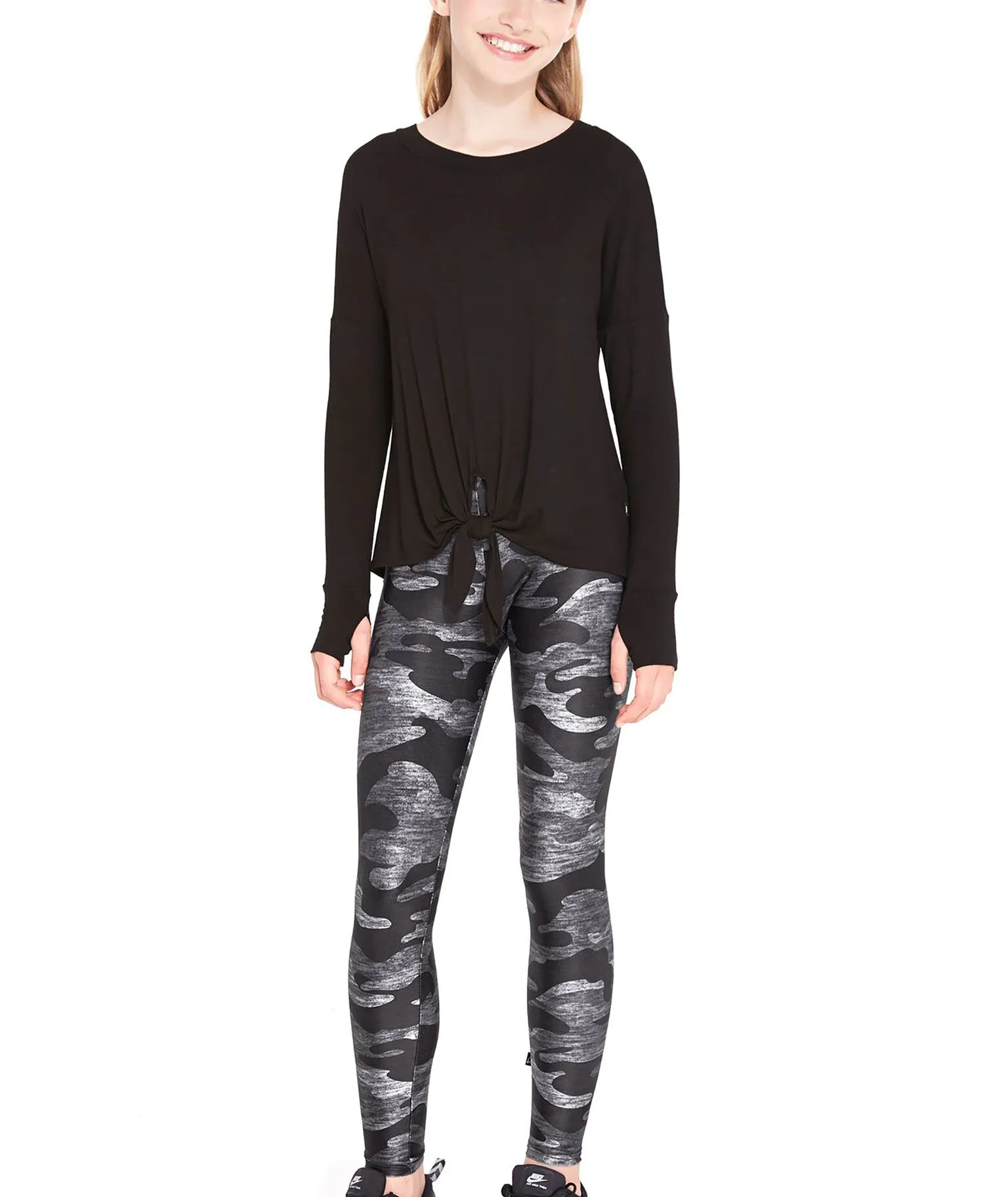 Terez Girls Charcoal Heather Gray Leggings