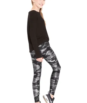 Terez Girls Charcoal Heather Gray Leggings