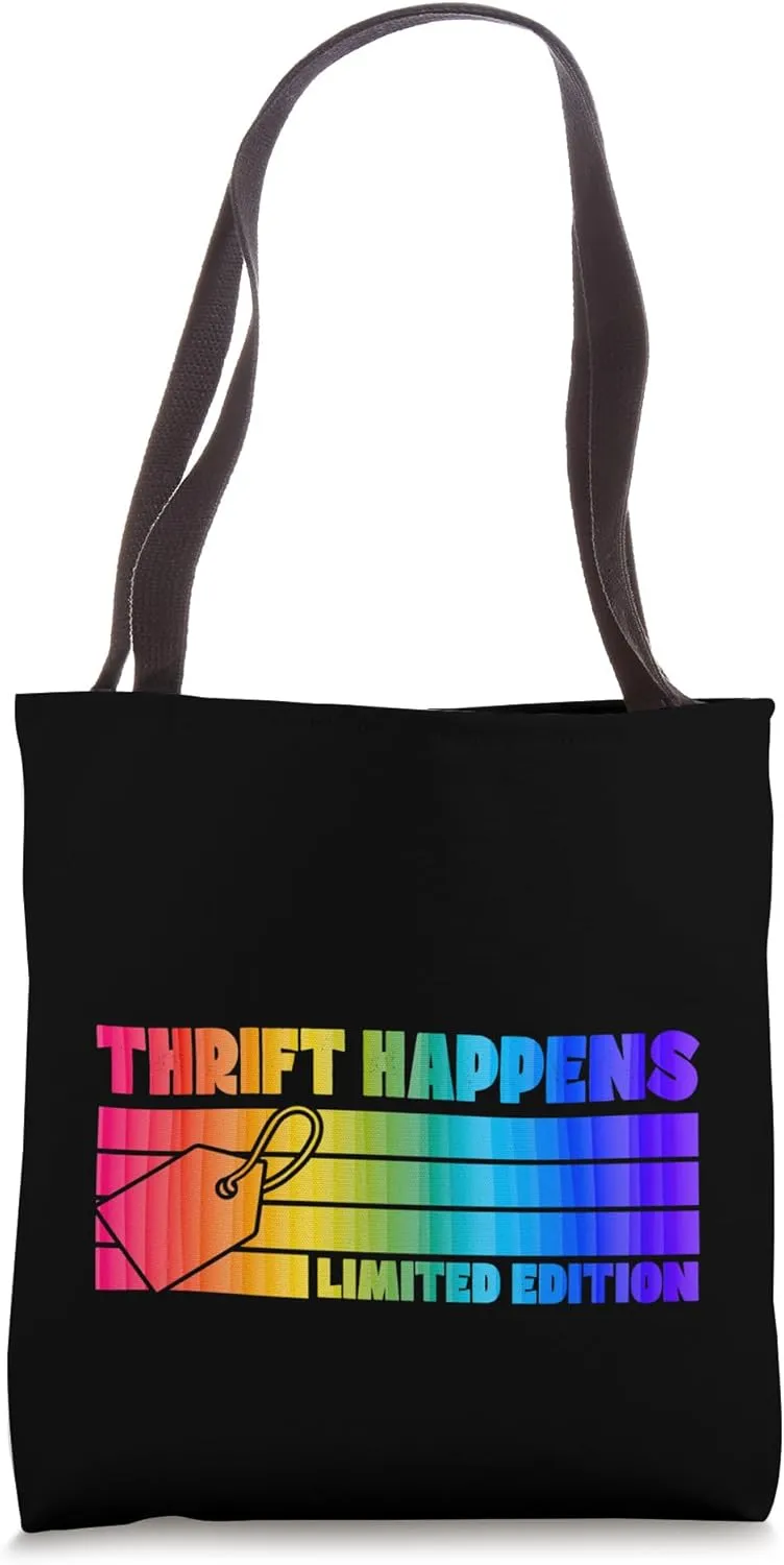 Thrift Happens Limited Edition Retro 70s Camp Style Stripes Tote Bag