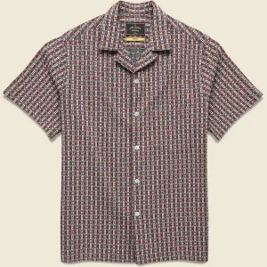 Tile Camp Shirt - Burgundy