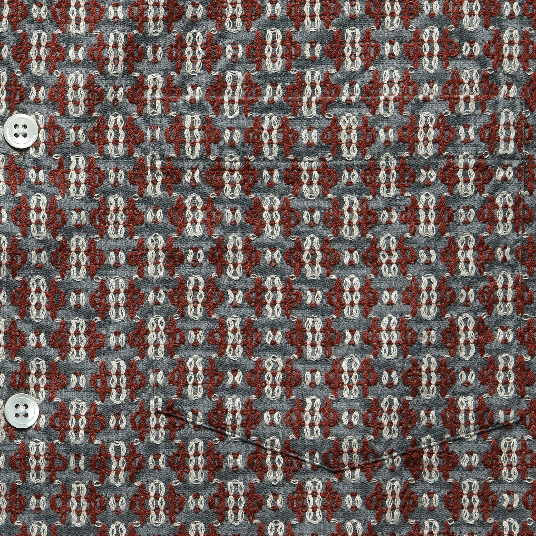 Tile Camp Shirt - Burgundy