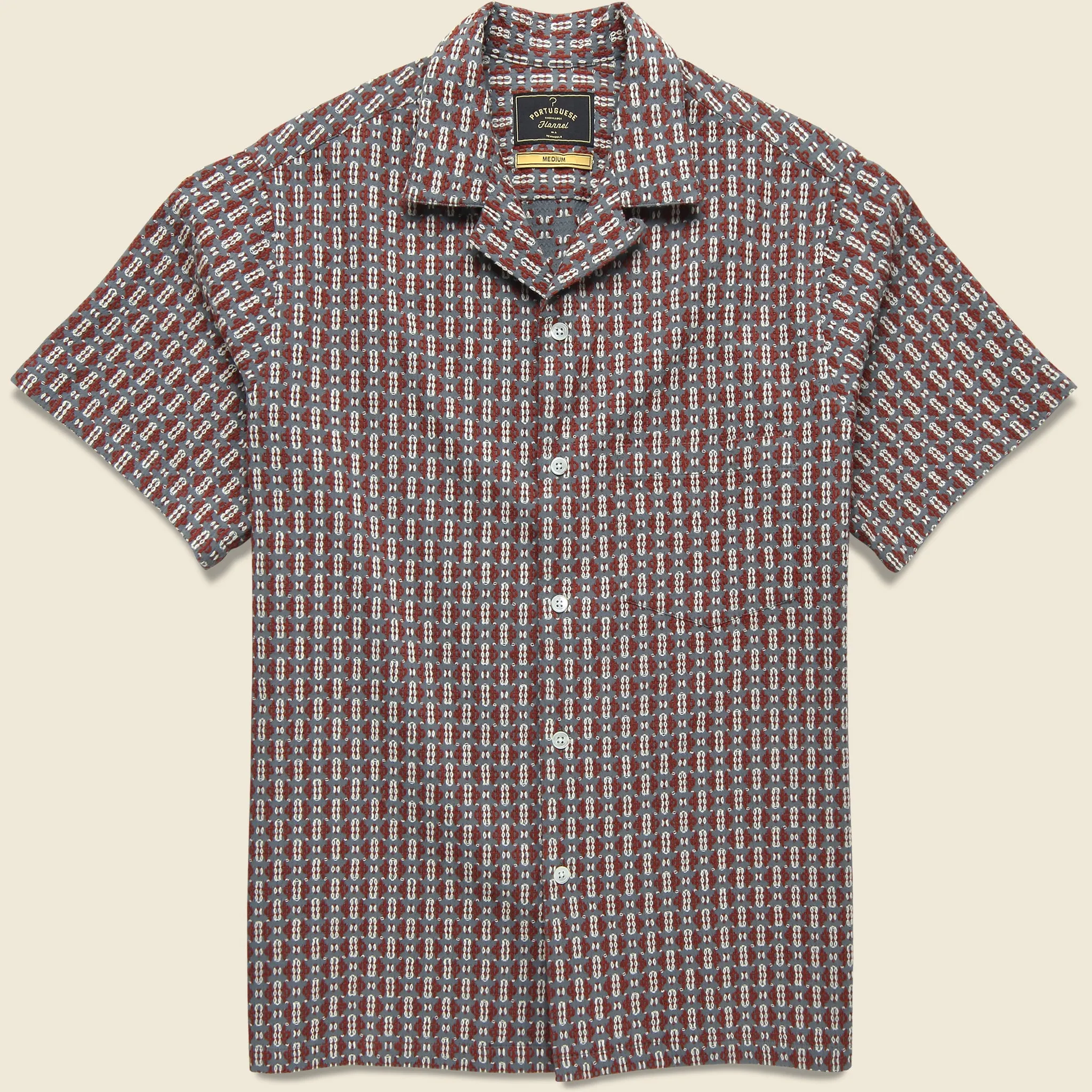 Tile Camp Shirt - Burgundy