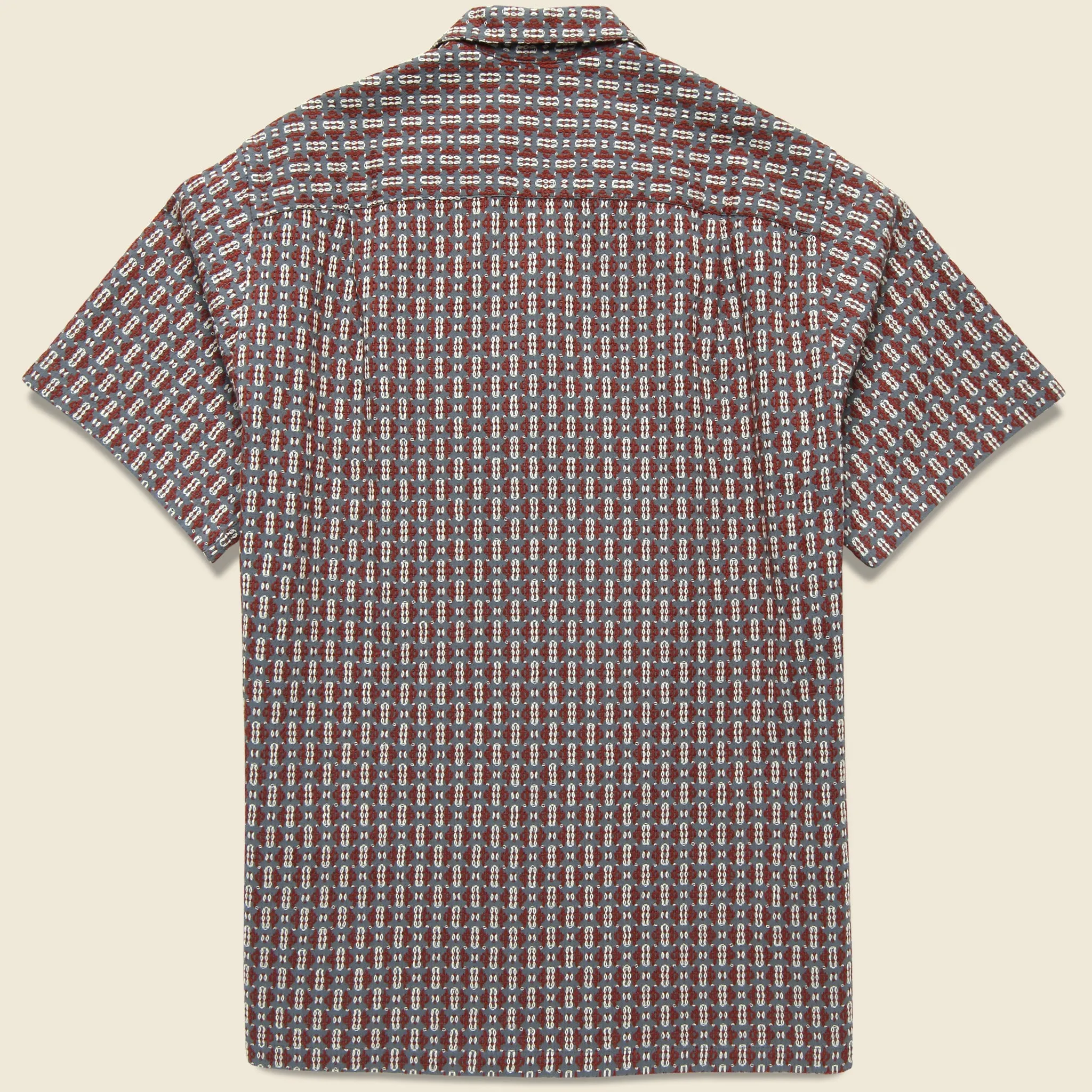 Tile Camp Shirt - Burgundy