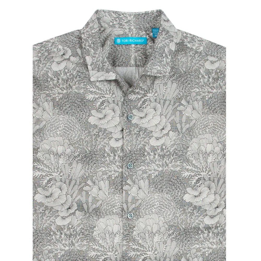 Tori Richard Good Reef! Cotton Lawn Camp Shirt - Charcoal