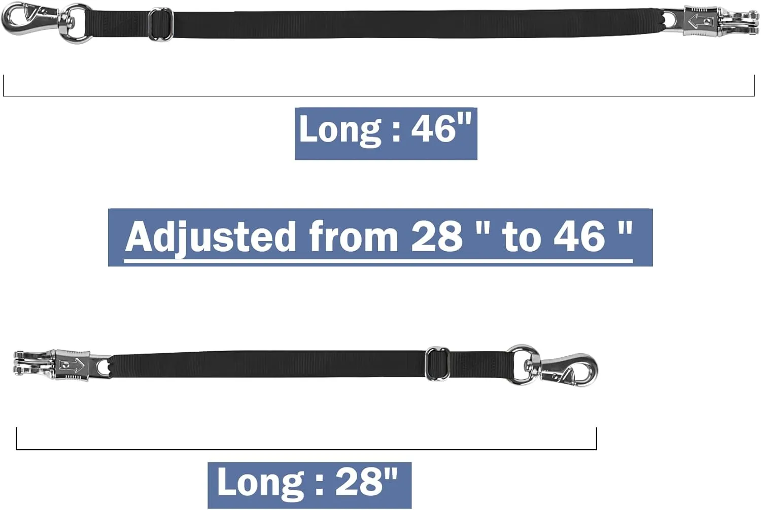 Trailer Tie for Horse Haulage Cross tie with Adjustable Nylon Straps Leads with Panic Snap Fixed Eye Equestrian Equipment