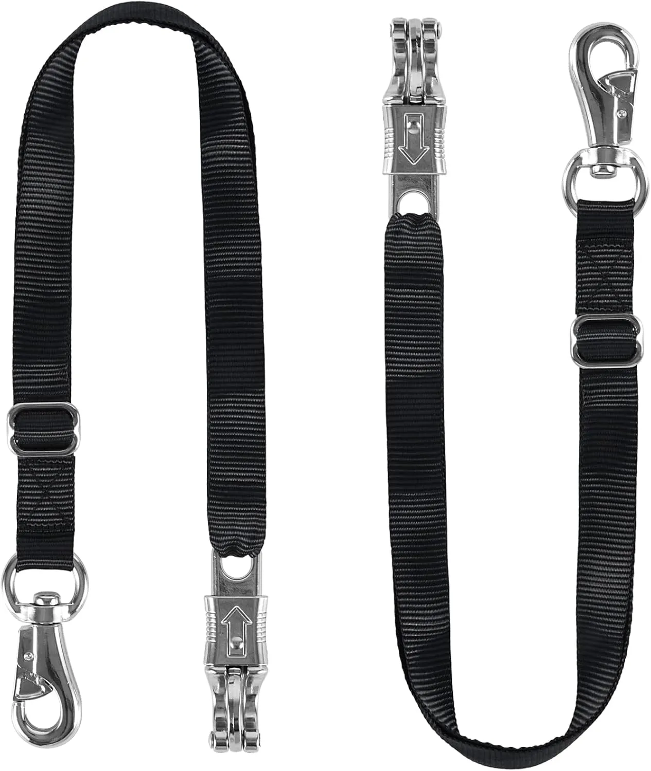 Trailer Tie for Horse Haulage Cross tie with Adjustable Nylon Straps Leads with Panic Snap Fixed Eye Equestrian Equipment