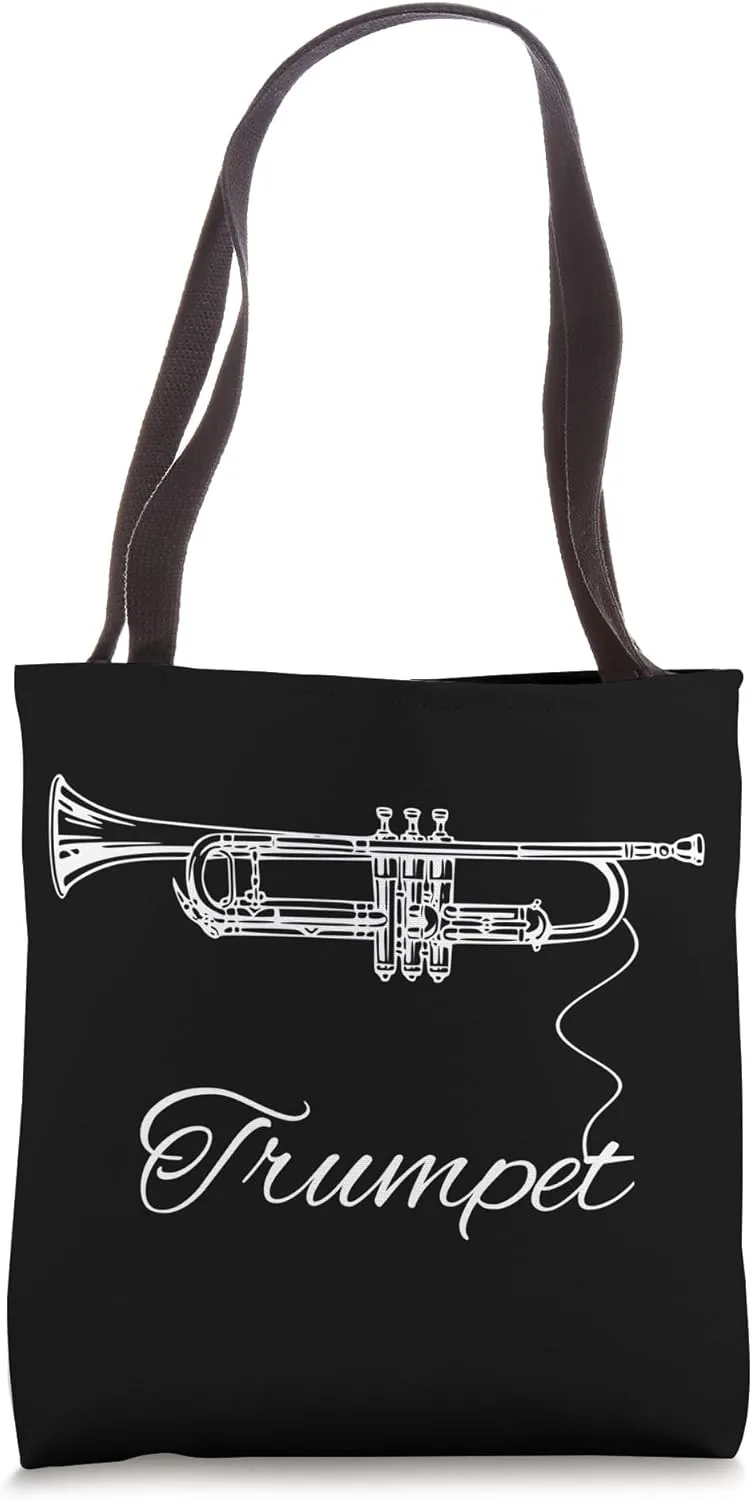 Trumpet Player Jazz Marching Band Orchestra Brass Music Tote Bag