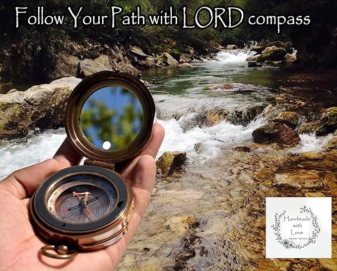 Trust in The Lord with All Your Heart -Proverbs 3: 5-6 Quote Engraved Compass with Wooden Box, Greeting card, Gift Compass, Graduation Day Gifts 2024 Compass for Women Mens Boy Girls