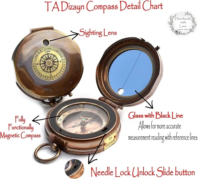 Trust in The Lord with All Your Heart -Proverbs 3: 5-6 Quote Engraved Compass with Wooden Box, Greeting card, Gift Compass, Graduation Day Gifts 2024 Compass for Women Mens Boy Girls