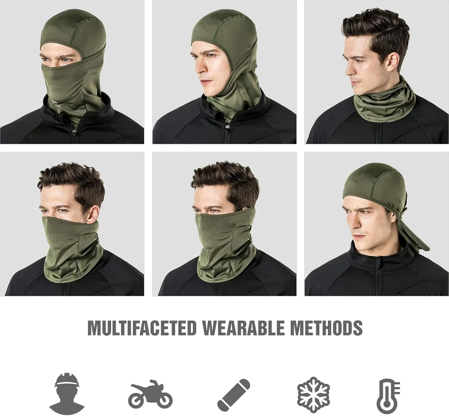 TSLA Thermal Winter Balaclava Face Mask, UV Protection Fleece Lined Ski Mask, Lightweight Windproof Neck Gaiter