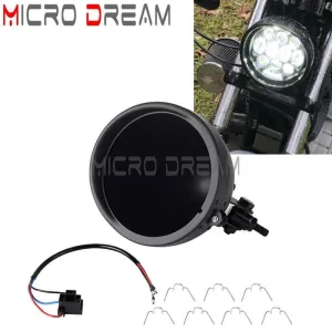 Universal Motorcycle 5.75" Round  Wire Harnesst Headlamp Light Shell