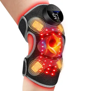 Upgraded 2.0 Red Light Therapy Knee Brace - Knee Massager with 4 Vibration Areas,Wireless Controller,660nm and 850nm Near Infrared Red Light Therapy Heated Device for Knee Elbow Shoulder Pain