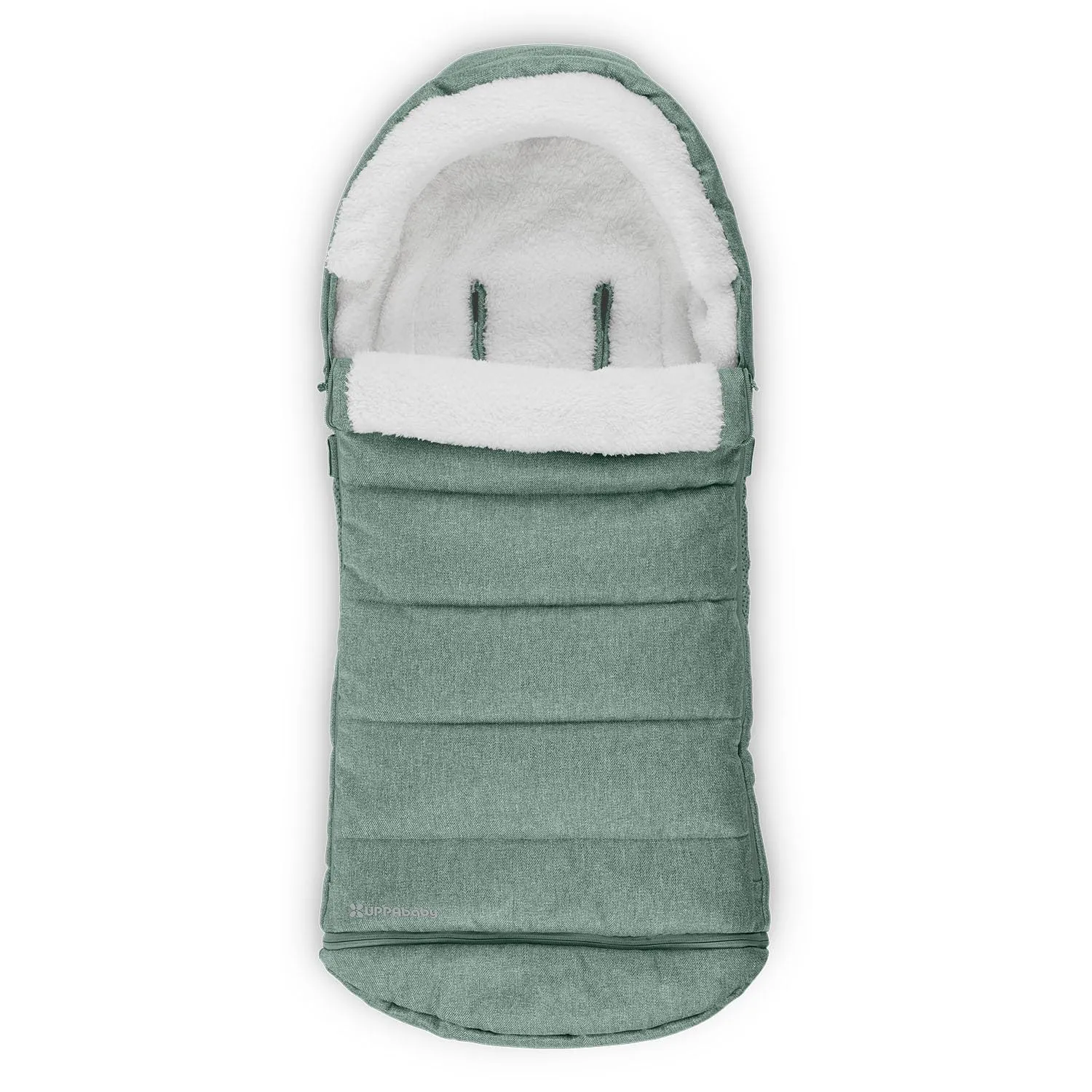 UPPAbaby CozyGanoosh Footmuff - Easily Attaches to UPPAbaby Strollers   RumbleSeat - Ultra-plush, Weather-Proof - Winter Stroller Cover - Gwen (Green Mélange)