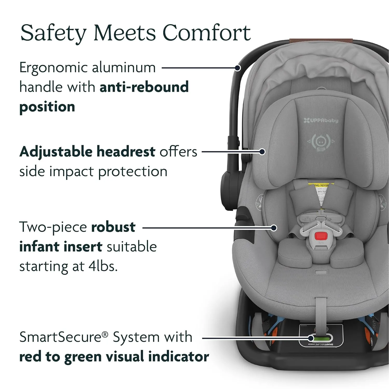 UPPAbaby Travel System - Vista V3 Stroller   Aria Lightweight Car Seat Combo - Toddler Seat, Rain Shield, Bug Shield, Car Seat, Base with Load Leg   Infant Insert Included – Greyson (Charcoal Mélange)