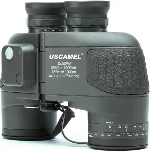 USCAMEL 10X50 Marine Binoculars for Adults with Rangefinder Compass, Waterproof Marine Binoculars for Sailing Boating Fishing
