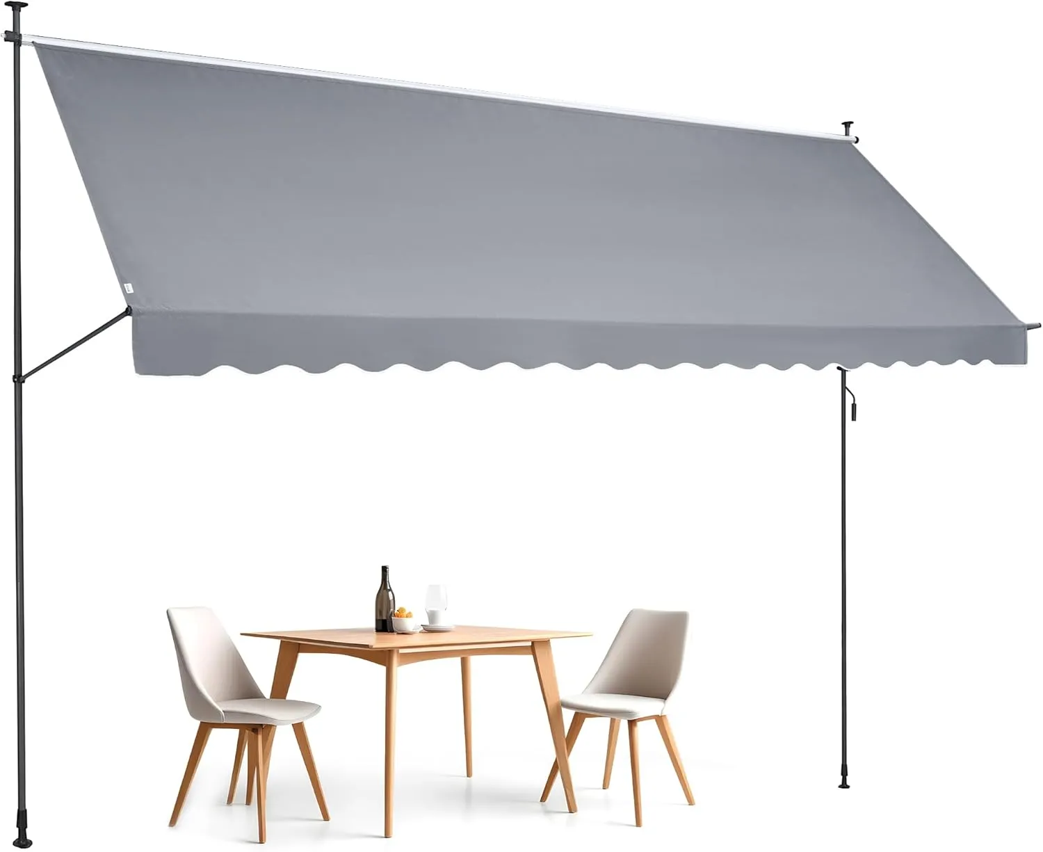 VEVOR 178" x 122" Patio Awning Retractable, Outdoor Retractable Patio Awning Sunshade Shelter, Adjustable Patio Door Window Awning Canopy with Manual Crank Handle for Backyard, Garden, Balcony