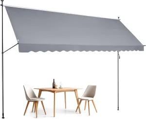 VEVOR 178" x 122" Patio Awning Retractable, Outdoor Retractable Patio Awning Sunshade Shelter, Adjustable Patio Door Window Awning Canopy with Manual Crank Handle for Backyard, Garden, Balcony