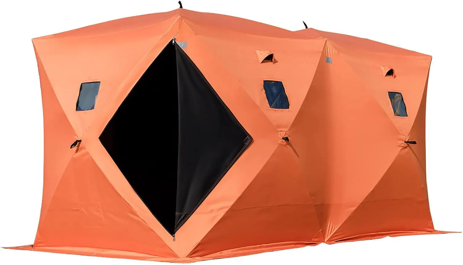 VEVOR Portable Pop-Up Tent, 1-8 Person Insulated Shelter, Large Fishing Area, Hub-Style Shanty for Winter Fishing, Waterproof Oxford Ice Cube with Anchors/Ropes/Carrying Bag