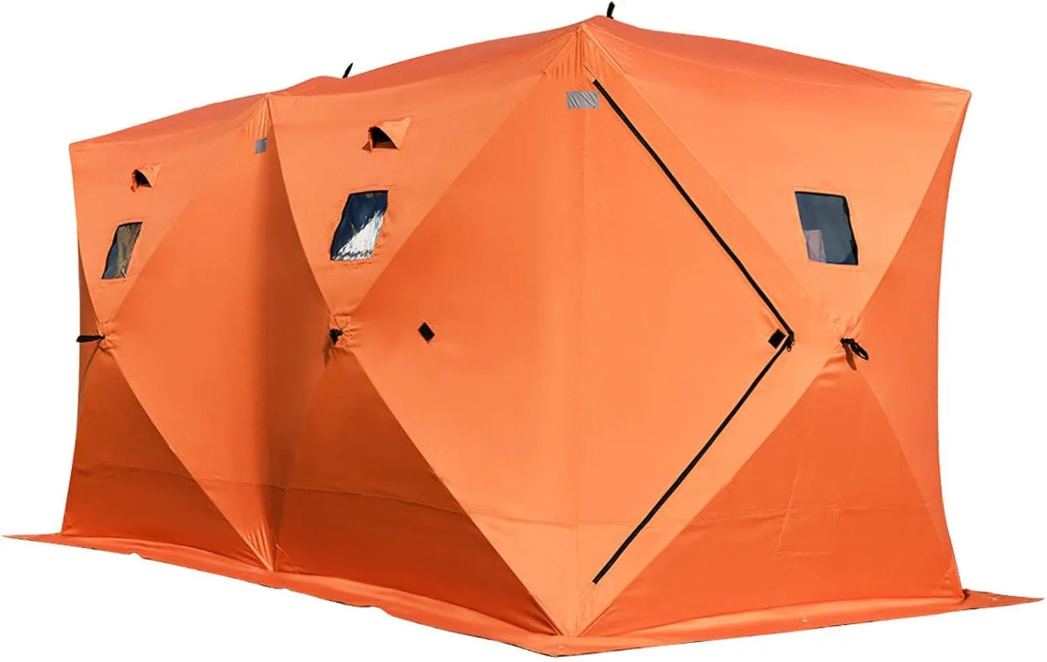 VEVOR Portable Pop-Up Tent, 1-8 Person Insulated Shelter, Large Fishing Area, Hub-Style Shanty for Winter Fishing, Waterproof Oxford Ice Cube with Anchors/Ropes/Carrying Bag