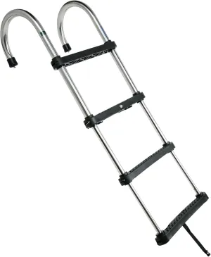 Vinland Marine 304 Stainless Steel 4-Step Removable Gunwale Hook Ladder, Pontoon Boat Folding Ladder, Telescoping, Detachable