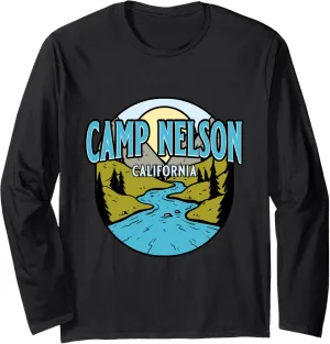 Vintage Camp Nelson, California River Valley Souvenir Print Long Sleeve T-Shirt