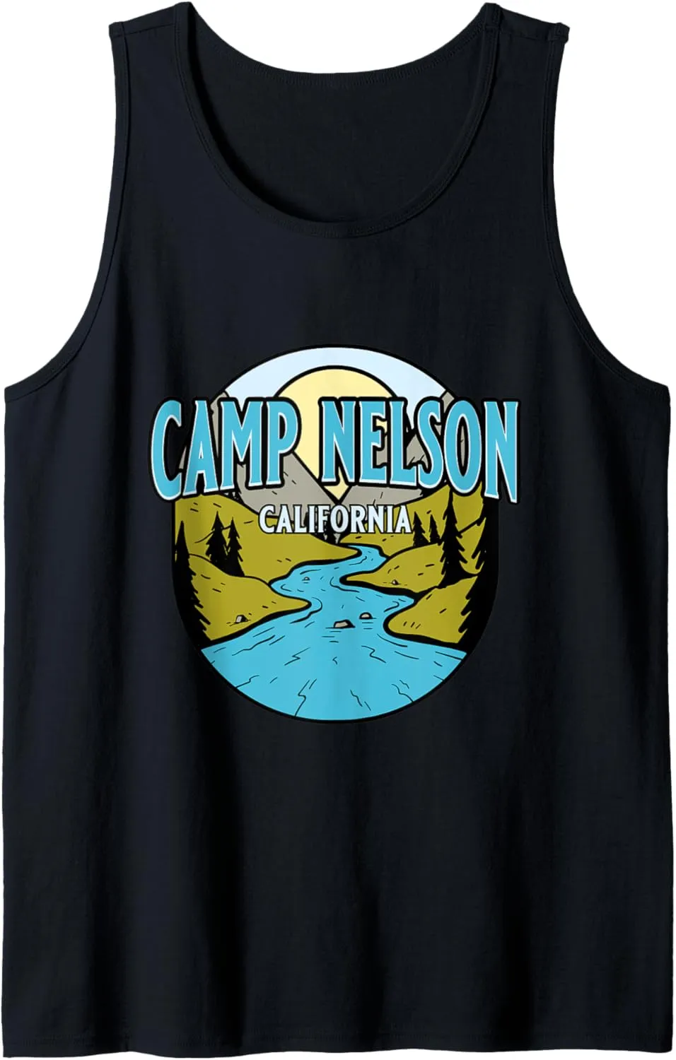 Vintage Camp Nelson, California River Valley Souvenir Print Tank Top