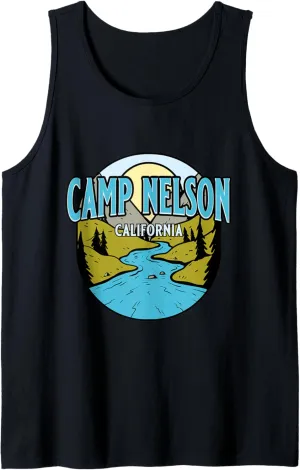 Vintage Camp Nelson, California River Valley Souvenir Print Tank Top