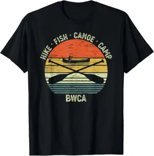 Vintage Canoeing BWCA Outdoor Hike Fish Canoe Camp T-Shirt