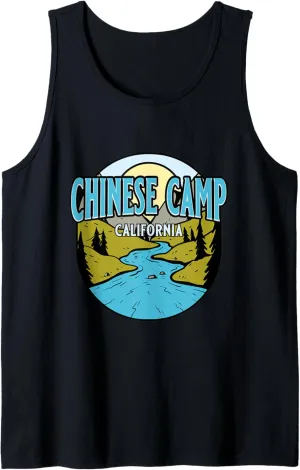 Vintage Chinese Camp, California River Valley Souvenir Print Tank Top