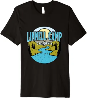 Vintage Linnell Camp, California River Valley Souvenir Print Premium T-Shirt