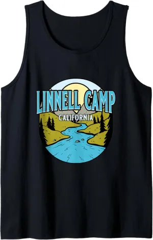 Vintage Linnell Camp, California River Valley Souvenir Print Tank Top
