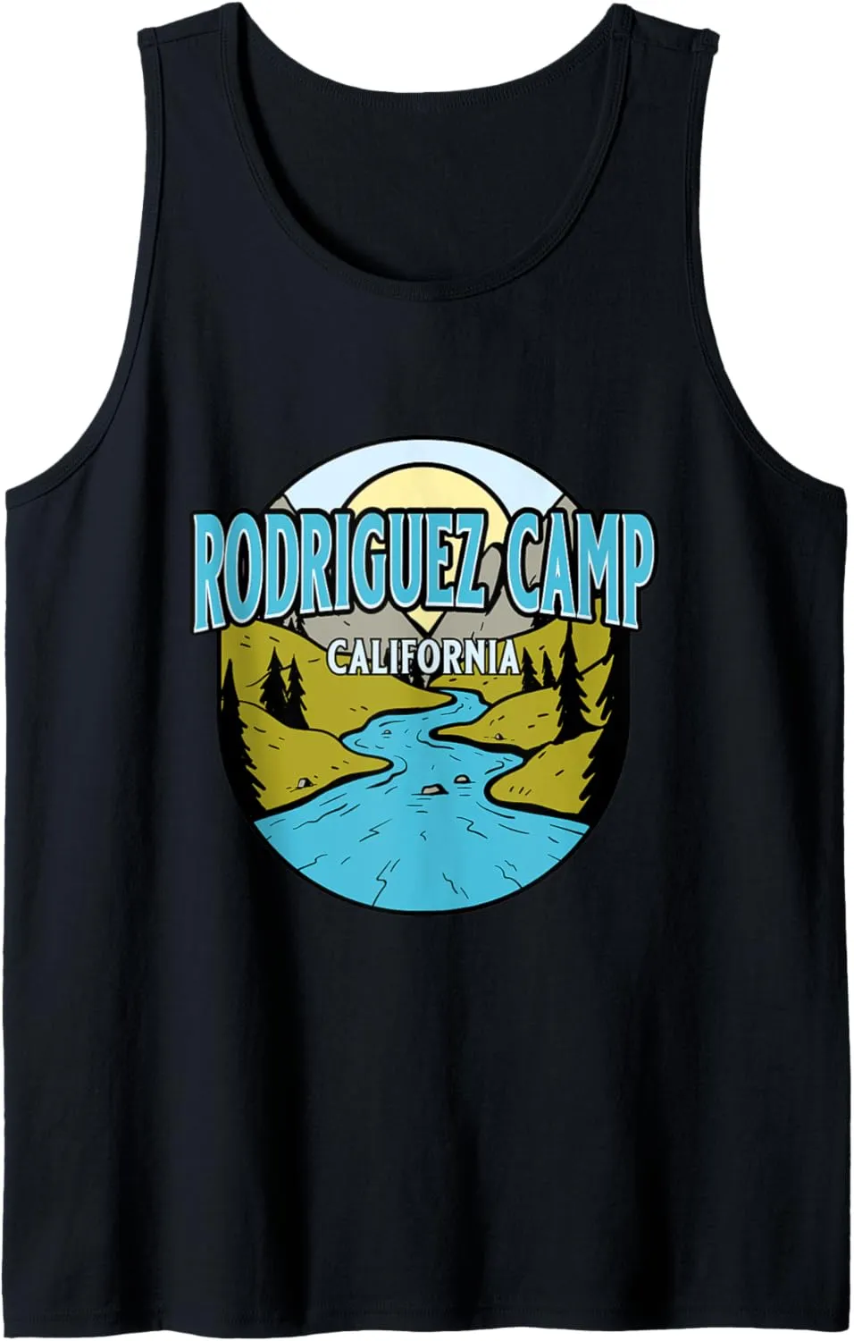 Vintage Rodriguez Camp, California River Valley Print Tank Top