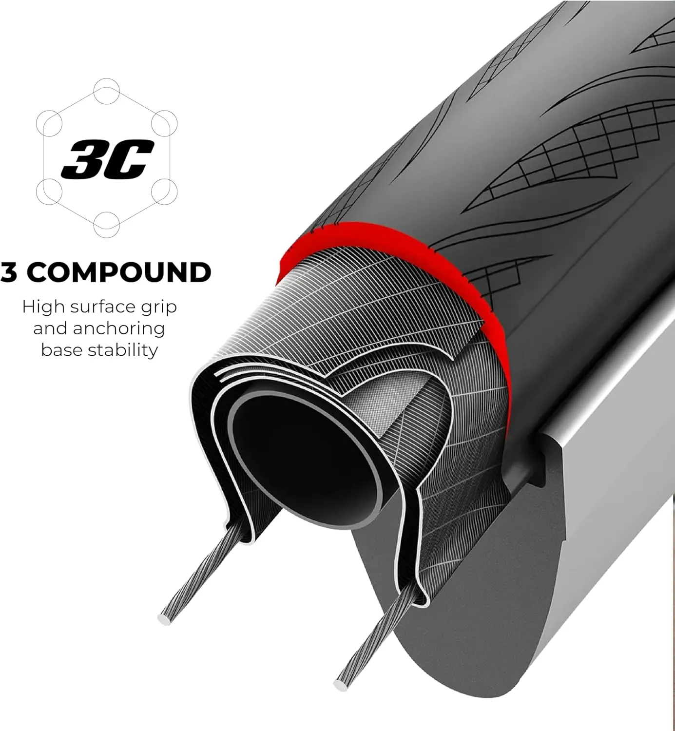 Vittoria Rubino Pro Tubeless-Ready - Black - 3C Graphene for Minimized Resistance - 150 TPI Nylon Casing for Higher Durability & Longer Lasting Tires - Anti-Punture Belt