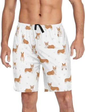 vvfelixl Men's Pajama Shorts Australian Shepherd Dog Sleep Shorts for Men Pajama Bottom Pants S